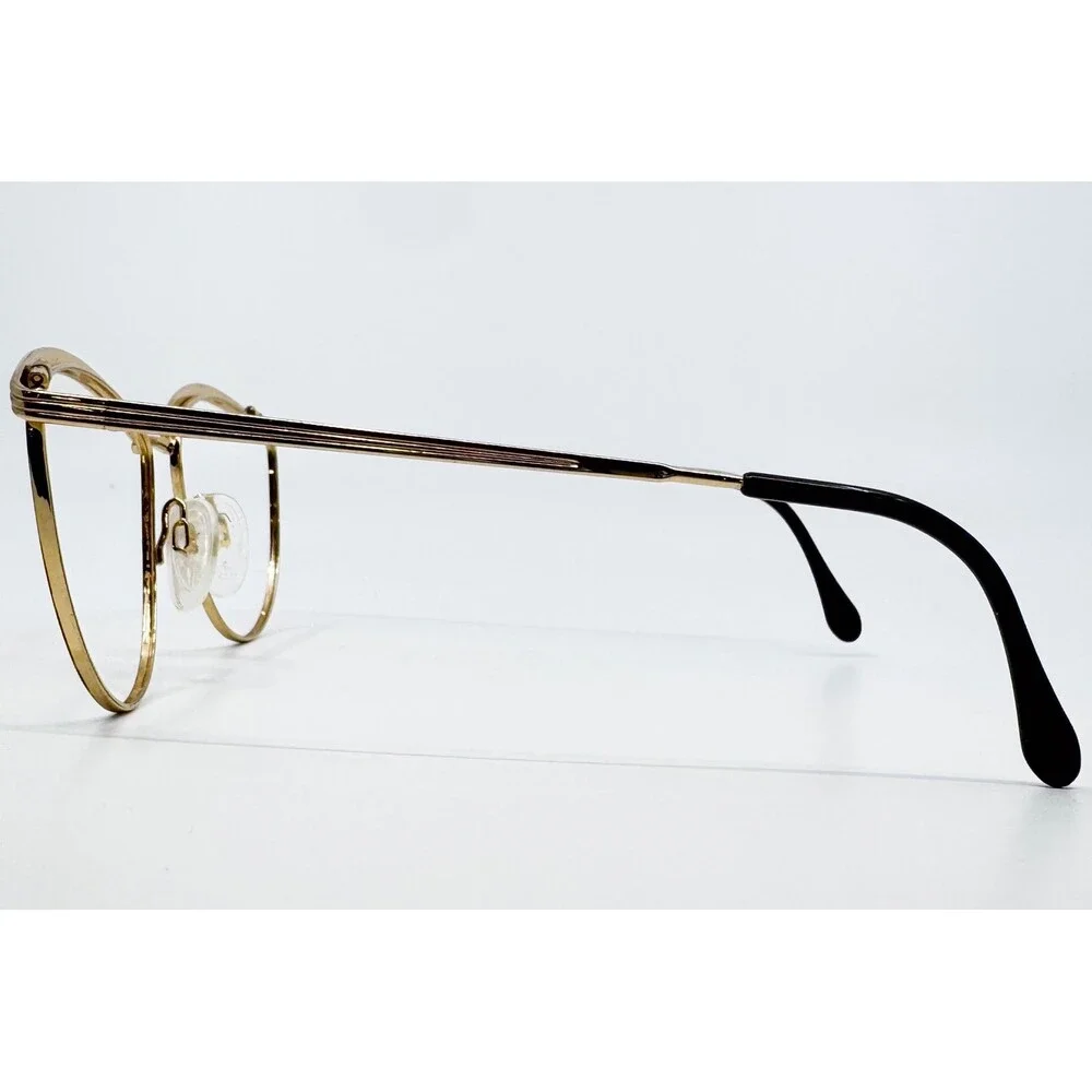 Luxottica Lisa Eyeglasses Womens Gold Electroplated Cat Eye Italy 55-15-130